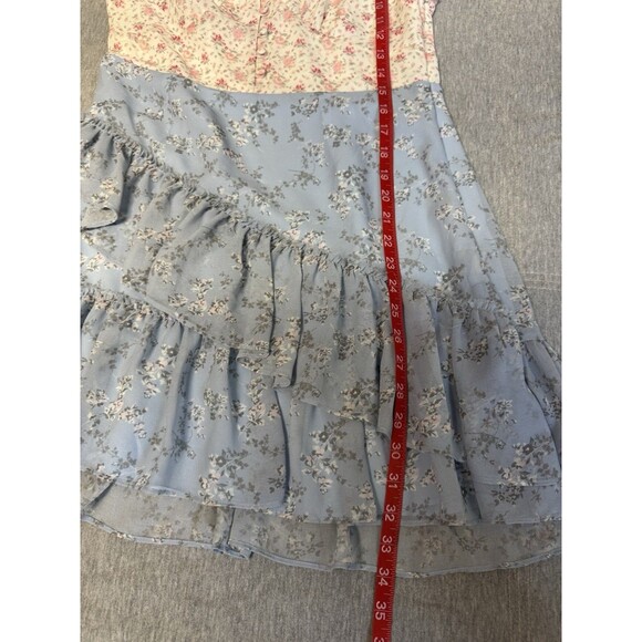 Shabby‎ Chic Floral Dress Medium Pink Blue LoveShackFancy Style Peasant Cottage - Picture 14 of 15